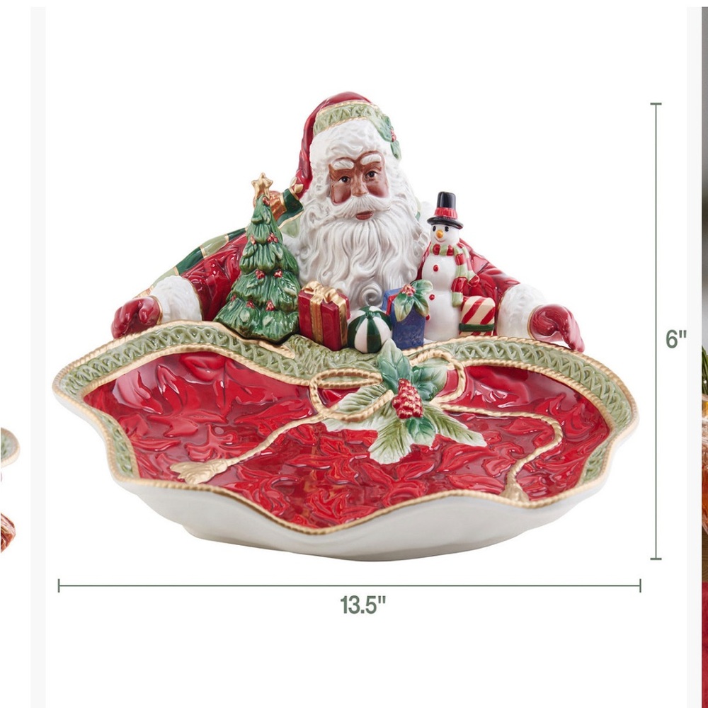 Holiday home African American Santa server 13.5 inch
